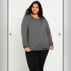 Motherhood maternity PLUS SIZE TULIP HEM LONG SLEEVE NURSING TEE 2X